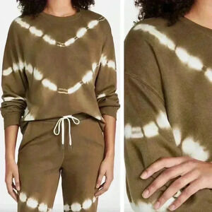 NWT Rails Reeves Tie Dye Sweatshirt Ivory Chevron Stripe